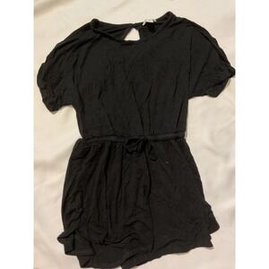 Nordstrom Girls Black Short Sleeve Keyhole Back Romper Size L 10/12